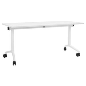Beliani PSACÍ STŮL Skládací Bílý 160/60 cm s kolečky Cavi obraz