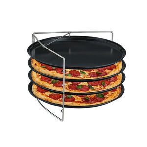 Relaxdays PLECH na pizzu antracit stříbrná 4dílná-sada nepřilnavý obraz