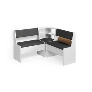 Livinity® LAVICE DO JÍDELNY DO ROHU Tiberio Bílá 120 x 120 cm Bez stolu obraz