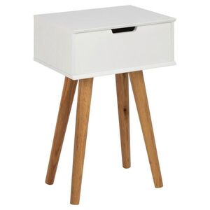 NOČNÍ STOLEK, bílá, barvy dubu, 40/61, 5/30 cm obraz