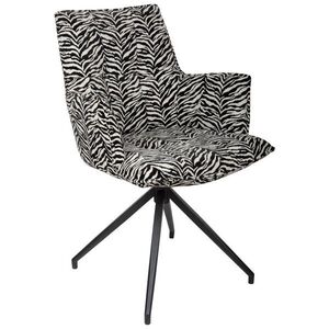 Ambia Home ŽIDLE S PODRUČKAMI, železo, žakár, černá, bílá obraz