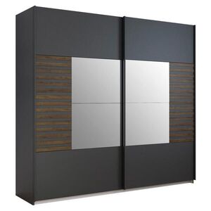Rauch Möbel SKŘÍŇ S POSOUVACÍMI DVEŘMI, tmavě šedá, průhledné, tmavý dub, 226/210/62 cm obraz