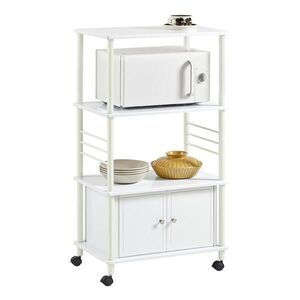 SoBuy KUCHYŇSKÝ VOZÍK se 2 dveřmi Bílá 60x40x114cm Moderní obraz