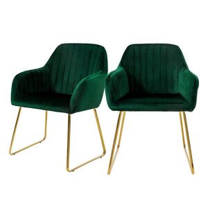 ML-DESIGN JÍDELNÍ ŽIDLE, sada 2 ks, zelený samet obraz