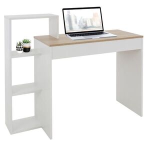 ML-DESIGN PSACÍ STŮL s policí 110 x 72 x 40 cm bílý/dub Sonoma obraz