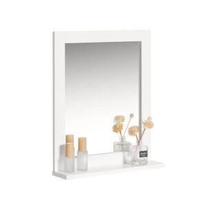 SoBuy NÁSTĚNNÉ ZRCADLO s 1 policí Bílá 40x10x50cm Minimalistický obraz