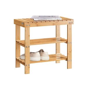 SoBuy BOTNÍK se 2 policemi Bambus 50x28x45cm Nordický obraz