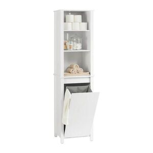 SoBuy VYSOKÁ KOUPELNOVÁ SKŘÍŇKA s jednodveřová Bílá 45x35x171cm Minimalistický obraz