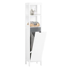 SoBuy VYSOKÁ KOUPELNOVÁ SKŘÍŇKA s jednodveřová Bílá 30x30x145cm Minimalistický obraz