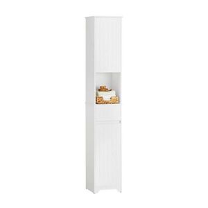 SoBuy VYSOKÁ KOUPELNOVÁ SKŘÍŇKA s jedním zásuvkou Bílá 30x25x170cm Nordický obraz
