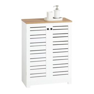 SoBuy NÍZKÁ KOUPELNOVÁ SKŘÍŇKA se 2 dveřmi Bílá 60x30x82cm Nordický obraz