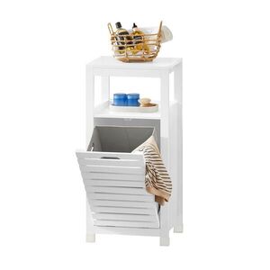 SoBuy NÍZKÁ KOUPELNOVÁ SKŘÍŇKA s 1 policí Bílá 42x30x90cm Minimalistický obraz