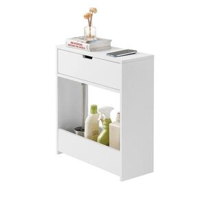 SoBuy NÍZKÁ KOUPELNOVÁ SKŘÍŇKA s 1 zásuvkou Bílá 55x20x60cm Minimalistický obraz