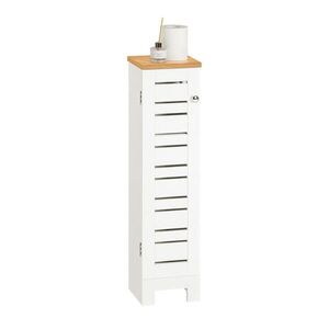 SoBuy DRŽÁK TOALETNÍHO PAPÍRU SE SKŘÍŇKOU na 1 dveře Bílá 20x18x75cm Nordický obraz