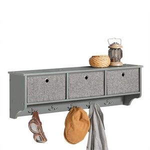 SoBuy NÁSTĚNNÝ VĚŠÁK Šedá 100x20x31cm Funkční obraz
