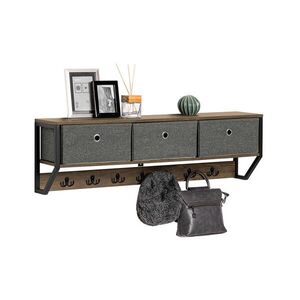 SoBuy NÁSTĚNNÝ VĚŠÁK s policí 100x31x30cm Industriální obraz
