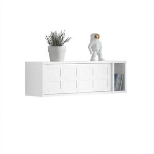 SoBuy NÁSTĚNNÝ VĚŠÁK se 2 dveřmi Bílá 75x20x23cm Minimalistický obraz