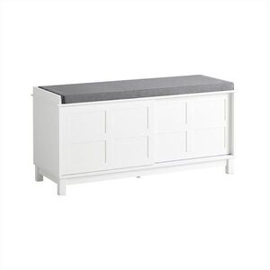 SoBuy BOTNÍK se 2 dveřmi Bílá 114x40x53cm Nordický obraz