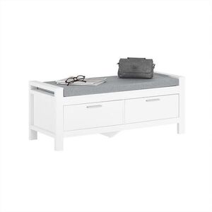 SoBuy BOTNÍK se 2 zásuvkami Bílá 100x40x40cm Minimalistický obraz