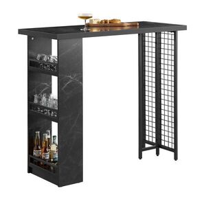 SoBuy BAROVÝ STŮL se 3 policemi Černá 120x50x105cm Industriální obraz