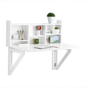 SoBuy POČÍTAČOVÝ STŮL se 3 policemi Bílá 90x60x78cm Minimalistický obraz