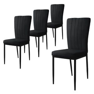 ML-DESIGN JÍDELNÍ ŽIDLE, sada 4 ks, černý samet obraz