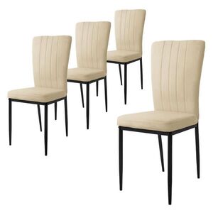 ML-DESIGN SADA 4 jídelních židlí, taupe, samet obraz