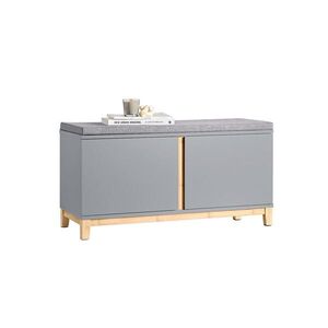 SoBuy BOTNÍK se dvěma dveřmi Šedá 90x34x47cm Nordický obraz