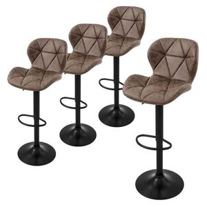 ML-DESIGN SADA 4 barových židlí hnědá z umělé kůže, otočné/výškově nastavitelné obraz