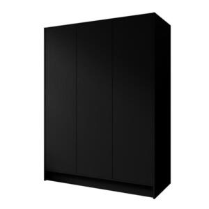 Beautysofa ŠATNÍ skříň Gava se třemi hladkými dveřmi, 150 cm, černá obraz