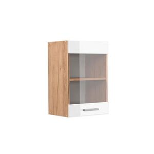 Vicco SKLENĚNÁ KUCHYŇSKÁ SKŘÍŇKA R-Line Bílá vysoký lesk 40 cm obraz