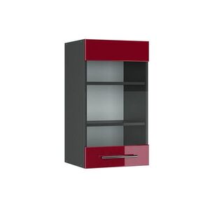 Vicco SKLENĚNÁ KUCHYŇSKÁ SKŘÍŇKA Fame-Line Bordó červená vysoký lesk 40 cm obraz