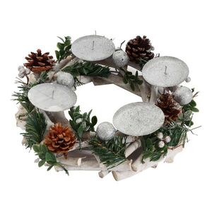MCW ADVENTNÍ VĚNEK BEZ SVÍČEK Bílý obraz