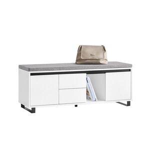 SoBuy BOTNÍK se 2 zásuvkami Bílá 110x35x42cm Moderní obraz