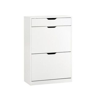 SoBuy BOTNÍK se třemi zásuvkami Bílá 60x30x90cm Minimalistický obraz