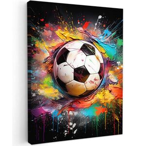 MuchoWow OBRAZ NA PLÁTNĚ Fotbal - barva - barvy - černá - bílá 30x40 cm obraz
