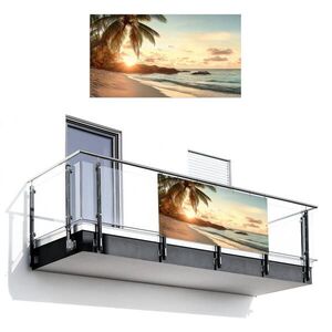 MuchoWow BALKONOVÁ ZÁSTĚNA Pláž - palmy - oceán - západ slunce 200x110 cm obraz