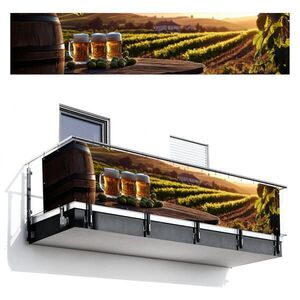 MuchoWow BALKONOVÁ ZÁSTĚNA Pivo - Chmel - Krajina 500x110 cm obraz