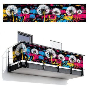 MuchoWow BALKONOVÁ ZÁSTĚNA Street art - Barevné - Nástěnné 500x110 cm obraz