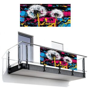 MuchoWow BALKONOVÁ ZÁSTĚNA Street art - Barevné - Nástěnné 200x90 cm obraz