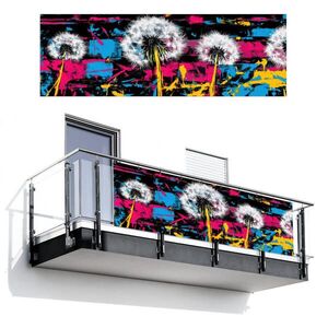 MuchoWow BALKONOVÁ ZÁSTĚNA Street art - Barevné - Nástěnné 300x100 cm obraz