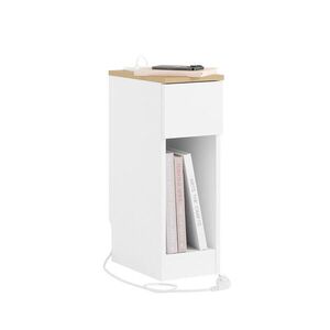 SoBuy NOČNÍ STOLEK s jedním zásuvkou Bílá 35x20x60cm Minimalistický obraz