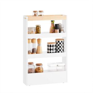 SoBuy KUCHYŇSKÝ VOZÍK se 3 policemi Bílá 50x15x80cm Nordický obraz