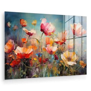 MuchoWow OBRAZ NA AKRYLOVÉM SKLE Květiny - Akvarel - Umění - Botanické - Příroda 90x60 cm obraz