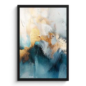 MuchoWow PLAKÁT V RÁMU Abstraktní - umění - zlatá - modrá 40x60 cm obraz