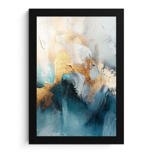 MuchoWow PLAKÁT V RÁMU Abstraktní - umění - zlatá - modrá 20x30 cm obraz