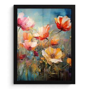 MuchoWow PLAKÁT V RÁMU Květiny - Akvarel - Umění - Botanické - Příroda 30x40 cm obraz