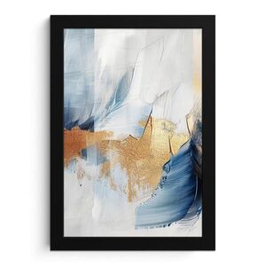MuchoWow PLAKÁT V RÁMU Zlatá - modrá - akvarel - umění - moderní 20x30 cm obraz