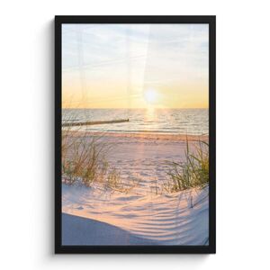 MuchoWow PLAKÁT V RÁMU Pláž - Slunce - Duna - Tráva - Písek - Horizont 40x60 cm obraz