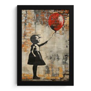 MuchoWow PLAKÁT V RÁMU Graffiti - Banksy - Dívka - Street art 20x30 cm obraz